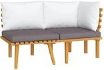 vidaXL 2-Tlg Garten-Lounge-Set mit Kissen Massivholz Akazie 316266