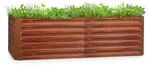 Blumfeldt Rust Grow Hochbeet Gartenbeet Verzinktes Stahlblech Rost-Finish 200x60x100