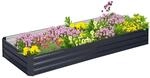Outsunny Garten-Bett Verzinkter Stahl Grau 241L x 90,5B x 30H cm