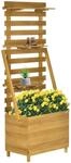 Outsunny Hochbeet mit 3 Schubladen Tannenholz 63L x 39B x 160H cm Braun