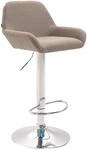 CLP Barhocker Braga Stoff Taupe/Chrom