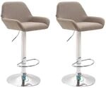 CLP 2er Set Barhocker Braga Stoff Taupe/Chrom
