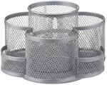 Relaxdays Stiftehalter Metall Silber Drehbar 7 F&auml;cher 11 cm x 17,5 cm x 16,5 cm 460