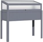 Outsunny Hochbeetkasten Tannenholz PC-Panel Grau 120L x 54B x 122H cm