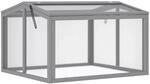 Outsunny Fr&uuml;hbeet mit Abdeckung aus Holz Polycarbonat Hellgrau 90 x 80 x 58 cm