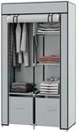 HOMCOM Stoffschrank mit 5 F&auml;chern Rei&szlig;verschluss Hellgrau 83 x 42,5 x 162,5 cm