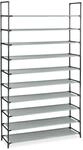 Relaxdays Schuhregal Stecksystem Metall Grau H&ouml;henverstellbar 176,5 cm x 99 cm x