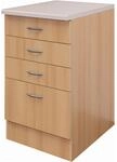 Flex-Well Classic K&uuml;chen-Schubkastenschrank Nano 50 cm Buche Nachbildung