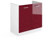 Vicco Sp&uuml;lenunterschrank R-Line Bordeaux Hochglanz/Wei&szlig; 80 cm ohne Arbeitsplatte