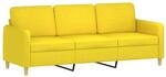 vidaXL 3-Sitzer-Sofa Hellgelb 180 cm Stoff 359491