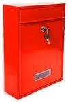 Relaxdays Briefkasten Metall Rot Abschlie&szlig;bar 35 cm x 26,5 cm x 8,5 cm