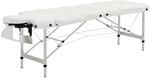 HOMCOM Massageliegen PVC Aluminium Kunststoff Wei&szlig; 215B x 60T x 61-84H cm