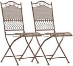 CLP 2er Set Gartenst&uuml;hle Kiran Antik Braun