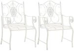 CLP 2er Set Gartenst&uuml;hle Punjab Antik Wei&szlig;
