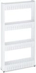Relaxdays Nischenwagen Kunststoff Wei&szlig; mit 4 Ablagen Rollbar 101 cm x 12,5 cm x 54