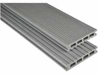 Kovalex WPC Terrassendiele Exklusiv mattiert Grau Zuschnitt 2,6x14,5x370cm