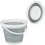 Relaxdays Eimer PP TPE Grau Faltbar 10, 24,5 cm x 33 cm x 34,5 cm 0,5 kg