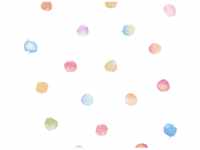 Bricoflor Tapete mit Bunten Punkten Vlies Kindertapete in Wasserfarben Optik für