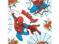 Papiertapete Marvel Spiderman Pow Blau-Weiß