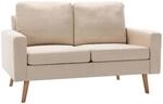vidaXL 2-Sitzer-Sofa Creme Stoff