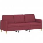 vidaXL 3-Sitzer-Sofa Weinrot 180 cm Stoff 359492