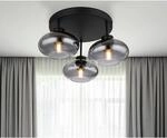Globo Deckenleuchte Shaun 3-flammig Schwarz matt-Rauchfarben 400 x 240 mm