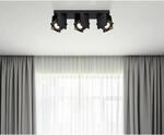 Globo Strahler Rory 3-flammig Schwarz matt 434 x 84 x 157 mm