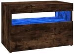 vidaXL TV-Schrank mit LED-Leuchten R&auml;uchereiche 60x35x40 cm 815678