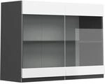 Vicco K&uuml;chenglasschrank R-Line Glash&auml;ngeschrank Wei&szlig;/Anthrazit 80 cm J-Shape
