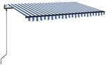 vidaXL Markise Automatisch Einziehbar 400x350 cm Blau und Wei&szlig; 3069186