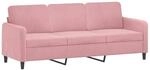 vidaXL 3-Sitzer-Sofa Rosa 180 cm Samt 359455