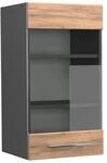 Vicco K&uuml;chenglasschrank Fame-Line Glash&auml;ngeschrank Goldkraft Eiche/Anthrazit 40 cm