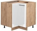 Vicco Eckunterschrank Fame-Line Wei&szlig; Hochglanz/Goldkraft Eiche 81 cm ohne