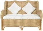 vidaXL 2-Sitzer-Sofa Natur Rattan und Leinen