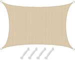 AMANKA HDPE Sonnensegel - 3x5m Rechteckig Beige