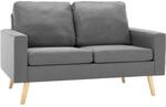 vidaXL 2-Sitzer-Sofa Hellgrau Stoff Modell 4
