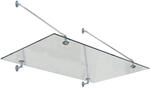 Canopia Glasvordach Taurus 90 cm x 1,4 m Silber