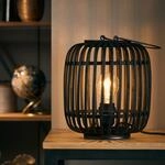 Brilliant Tischleuchte Woodrow mit Tragegriff &Oslash; 21,5 cm Schwarz