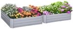 Outsunny Garten-Bett Set Stahl Grau 100L x 100B x 30H cm