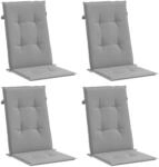 vidaXL Gartenstuhlauflagen f&uuml;r Hochlehner 4 Stk Grau 120x50x3cm Stoff 43180