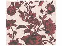 Vliestapete Blumen Floral Matt Leicht Strukturiert Rot Rosa FSC®