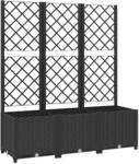 vidaXL Garten-Pflanzgef&auml;&szlig; mit Spalier Schwarz 120 x 40 x 136 cm PP 318273