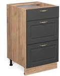 Vicco K&uuml;chenunterschrank Fame-Line Anthrazit-Gold/Goldkraft Eiche 50 cm ohne