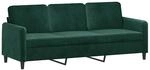 vidaXL 3-Sitzer-Sofa Dunkelgr&uuml;n 180 cm Samt 359454