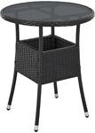 Juskys Polyrattan Gartentisch Yoro Rund Schwarz 60 cm