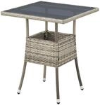 Juskys Polyrattan Gartentisch Yoro Quadratisch Grau 60x60 cm
