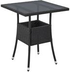 Juskys Polyrattan Gartentisch Yoro Quadratisch Schwarz 60x60 cm