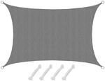 AMANKA HDPE Sonnensegel - 3 x 2 m Rechteckig Grau