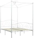 vidaXL Himmelbett-Gestell Wei&szlig; Metall 140 x 200 cm618240