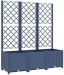 vidaXL Pflanzk&uuml;bel mit Spalier Blaugrau 120x40x136 cm PP 318253